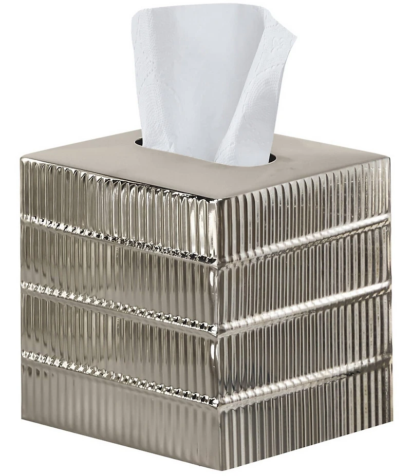 J. Queen New York Tanna Collection Stainless Steel Tissue Box Cover