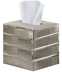 J. Queen New York Tanna Collection Stainless Steel Tissue Box Cover
