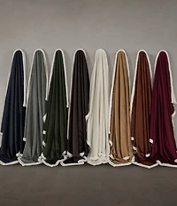 J. Queen New York Townsend Plush Velvet and Sherpa Fabric Reversible Throw