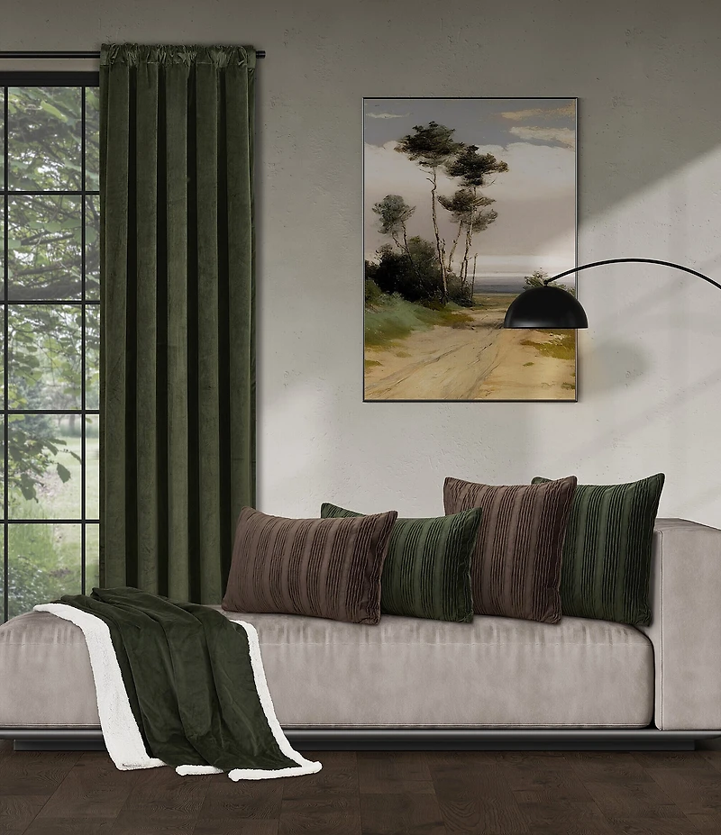 J. Queen New York Townsend Plush Velvet and Sherpa Fabric Reversible Throw