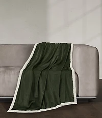J. Queen New York Townsend Plush Velvet and Sherpa Fabric Reversible Throw