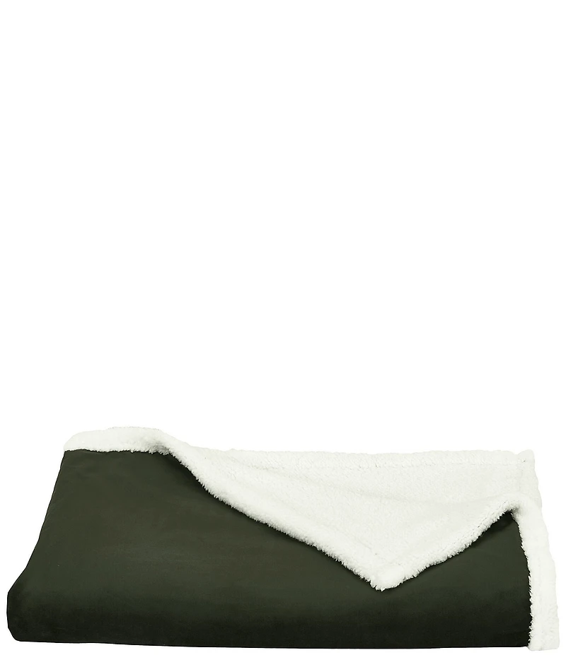 J. Queen New York Townsend Plush Velvet and Sherpa Fabric Reversible Throw