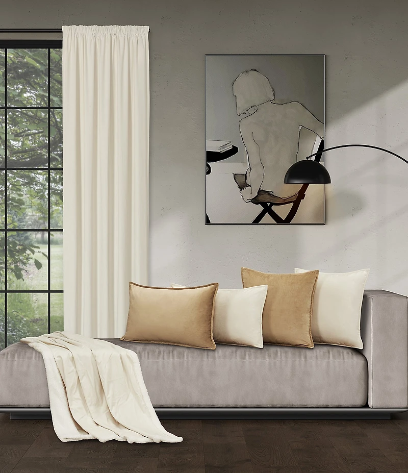 J. Queen New York Townsend Plush Velvet and Sherpa Fabric Reversible Throw