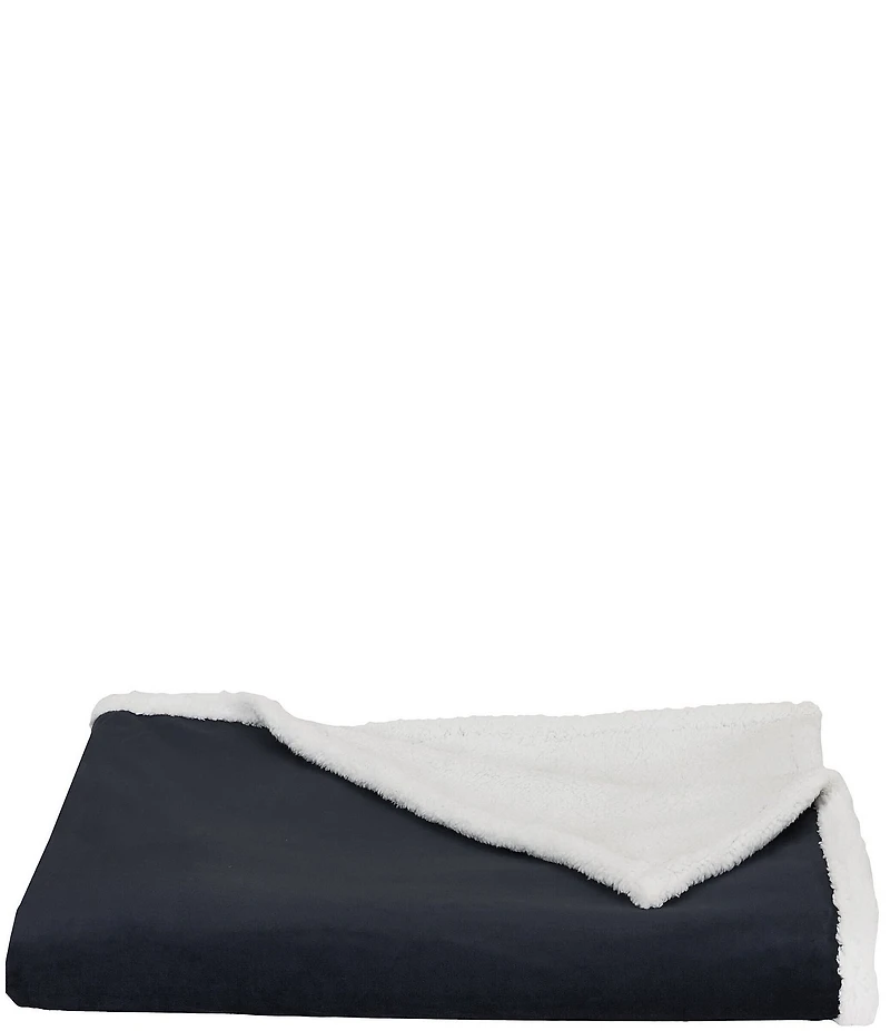 J. Queen New York Townsend Plush Velvet and Sherpa Fabric Reversible Throw