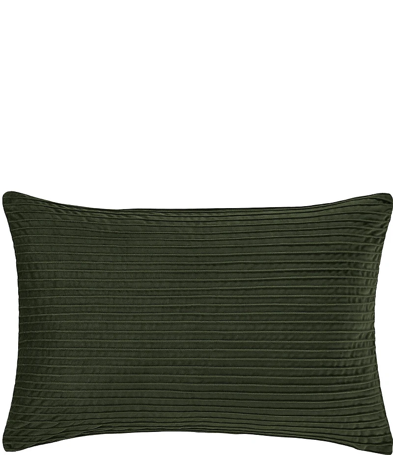 J. Queen New York Townsend Straight Pleated Velvet Lumbar Decorative Pillow Cover