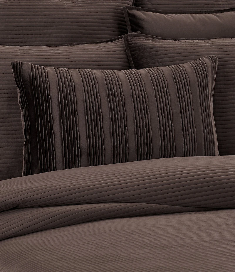 J. Queen New York Townsend Wave Textured Velvet Lumbar Decorative Pillow Cover