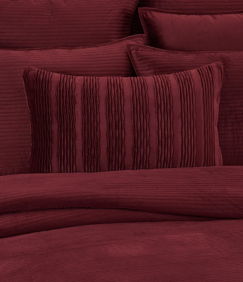 J. Queen New York Townsend Wave Textured Velvet Lumbar Decorative Pillow Cover