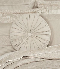 J. Queen New York Villanova Button-Tufted Satin Round Pillow
