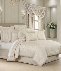 J. Queen New York Villanova Button-Tufted Satin Round Pillow