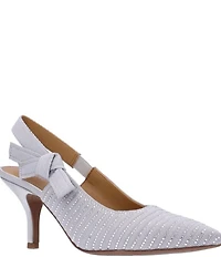 J. Renee Adilene Rhinestone Embellished Bow Detail Slingback Pumps