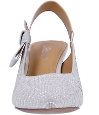 J. Renee Adilene Rhinestone Embellished Bow Detail Slingback Pumps