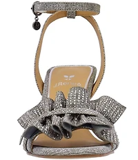 J. Renee Almita Glitter Rhinestone Ruffle Ankle Strap Dress Sandals