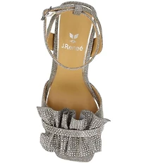 J. Renee Almita Glitter Rhinestone Ruffle Ankle Strap Dress Sandals