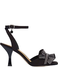 J. Renee Almita Satin Rhinestone Ruffle Ankle Strap Dress Sandals