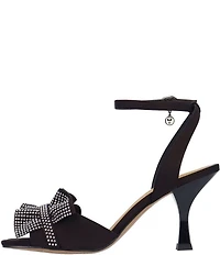 J. Renee Almita Satin Rhinestone Ruffle Ankle Strap Dress Sandals
