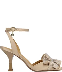 J. Renee Almita Satin Rhinestone Ruffle Ankle Strap Dress Sandals