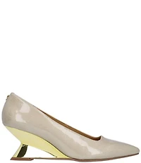 J. Renee Anisha Glitter Patent Wedge Pumps