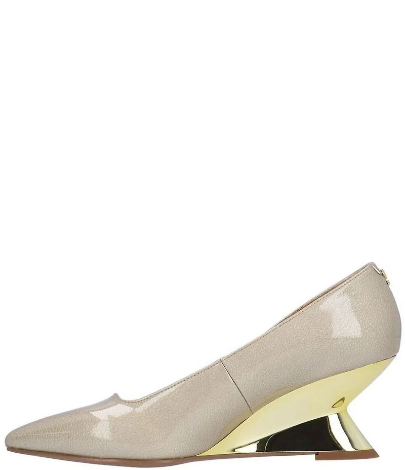 J. Renee Anisha Glitter Patent Wedge Pumps