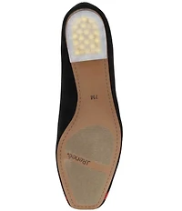 J. Renee Babbonatale Santa Embroidered Suede Square Toe Beaded Heel Pumps