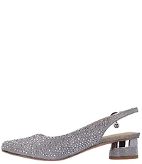 J. Renee Baline Shimmer Rhinestone Embellished Sling Pumps