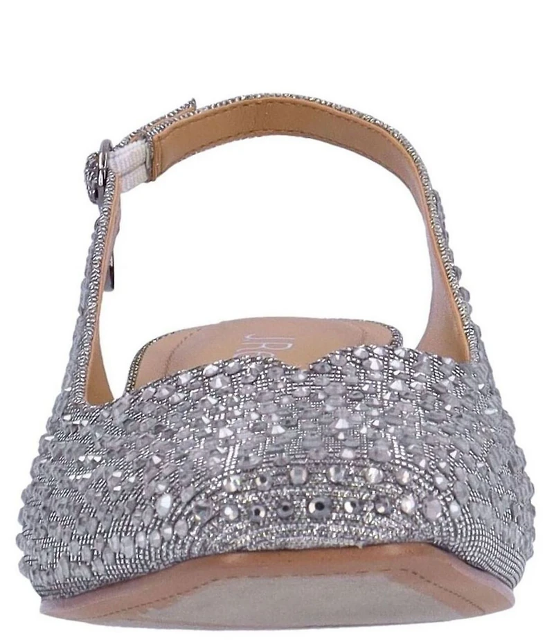 J. Renee Baline Shimmer Rhinestone Embellished Sling Pumps