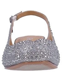 J. Renee Baline Shimmer Rhinestone Embellished Sling Pumps
