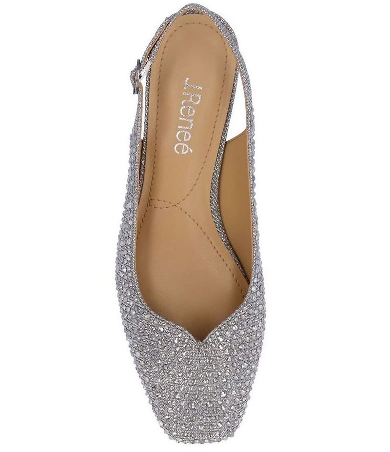 J. Renee Baline Shimmer Rhinestone Embellished Sling Pumps