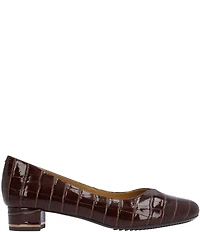 J. Renee Bambalina Croco Embossed Block Heel Pumps