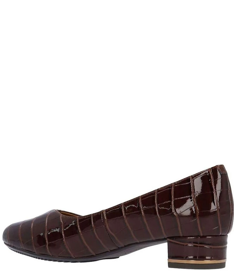 J. Renee Bambalina Croco Embossed Block Heel Pumps