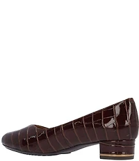 J. Renee Bambalina Croco Embossed Block Heel Pumps