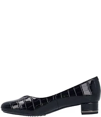 J. Renee Bambalina Croco Embossed Block Heel Pumps