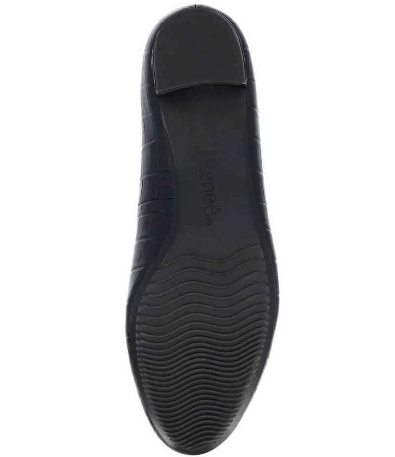 J. Renee Bambalina Croco Embossed Block Heel Pumps