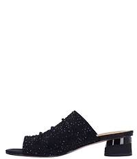J. Renee Banan Mesh Rhinestone Slide Sandals