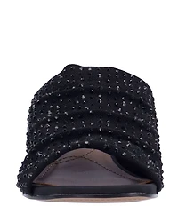 J. Renee Banan Mesh Rhinestone Slide Sandals