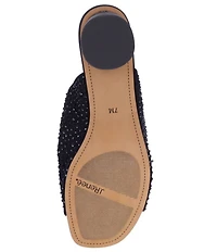 J. Renee Banan Mesh Rhinestone Slide Sandals