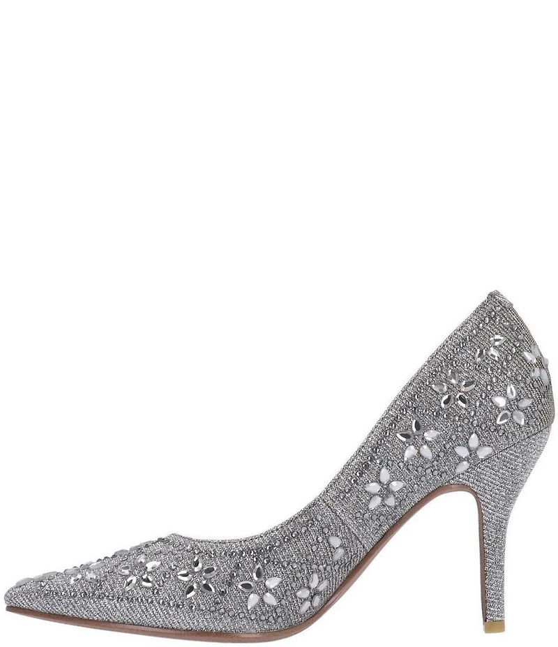 J. Renee Barlow Glitter Fabric Pumps