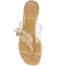 J. Renee Beeutiful Vinyl Bee and Flower Ornament Thong Sandals