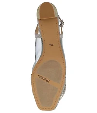 J. Renee Bellina Glitter Fabric and Mesh Flower Ornament Slingback Dress Pumps