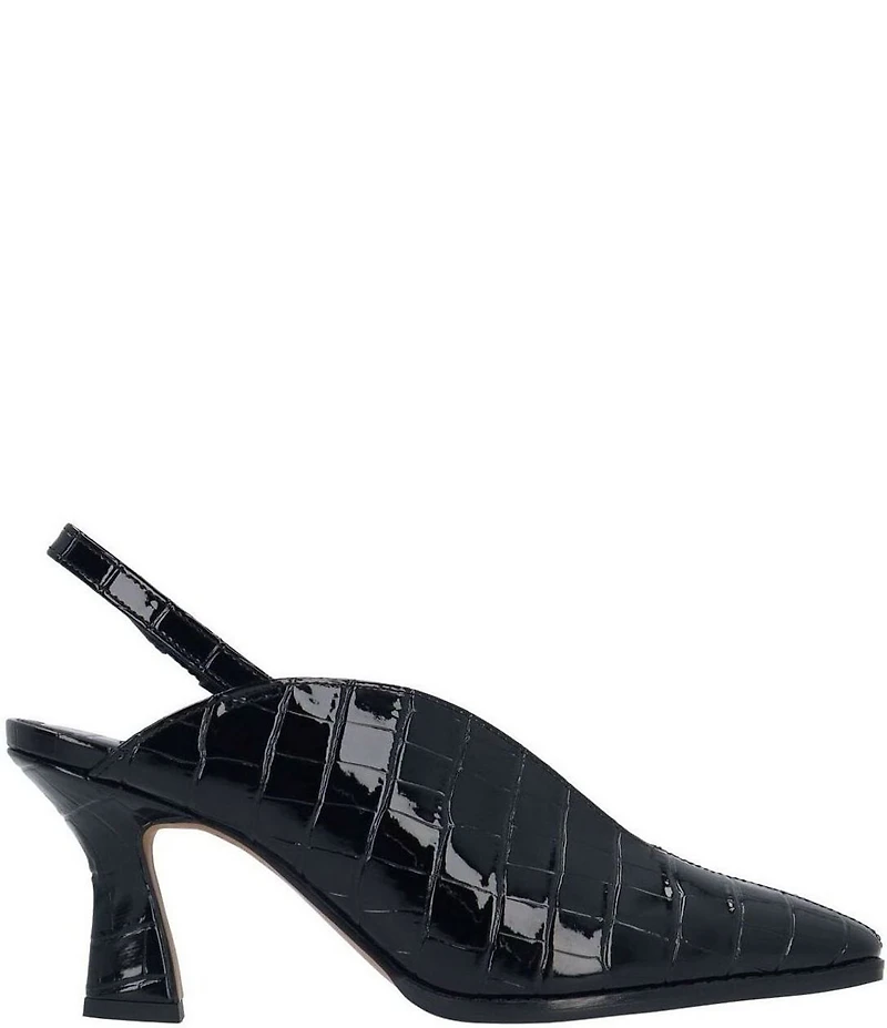 J. Renee Brisani Crocodile Embossed Slingback Pumps