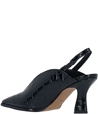 J. Renee Brisani Crocodile Embossed Slingback Pumps