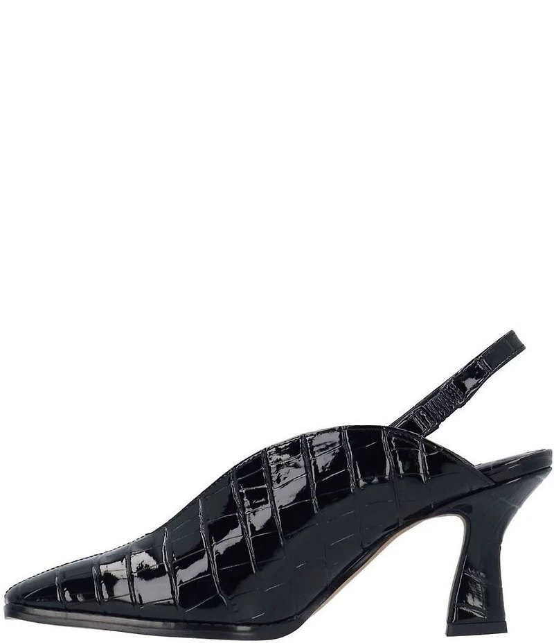 J. Renee Brisani Crocodile Embossed Slingback Pumps