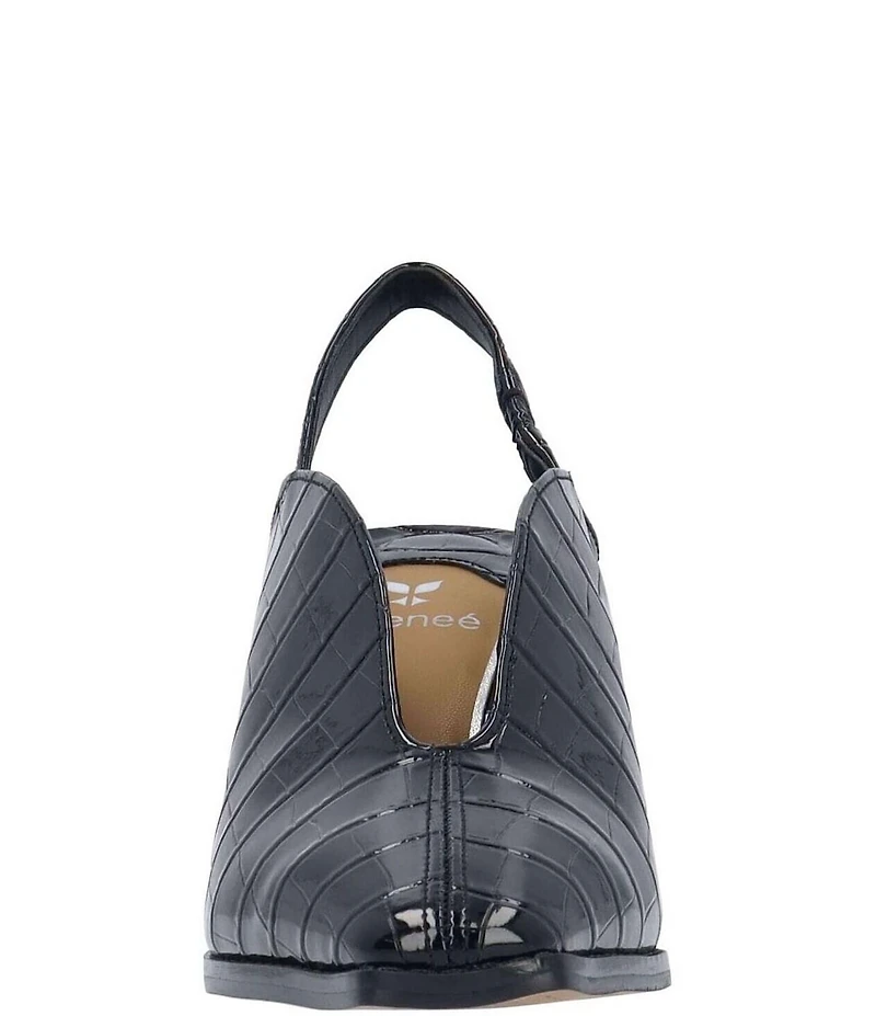 J. Renee Brisani Crocodile Embossed Slingback Pumps