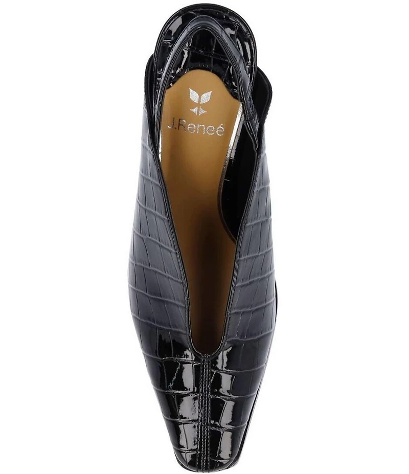 J. Renee Brisani Crocodile Embossed Slingback Pumps