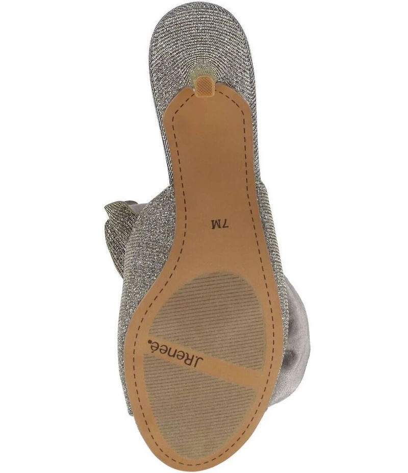 J. Renee Briston Glitter Flower Ornamented Dress Slide Sandals