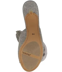 J. Renee Briston Glitter Flower Ornamented Dress Slide Sandals