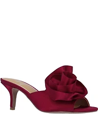 J. Renee Briston Satin Ruffle Flower Ornamented Dress Slide Sandals