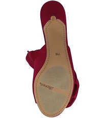 J. Renee Briston Satin Ruffle Flower Ornamented Dress Slide Sandals