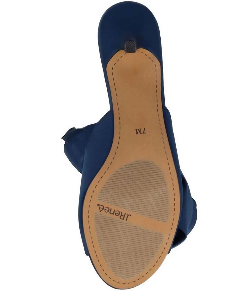 J. Renee Briston Satin Ruffle Flower Ornamented Dress Slide Sandals