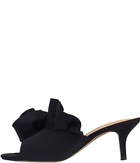 J. Renee Briston Satin Ruffle Flower Ornamented Dress Slide Sandals