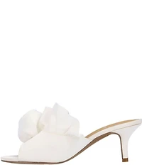 J. Renee Briston Satin Ruffle Flower Ornamented Dress Slide Sandals